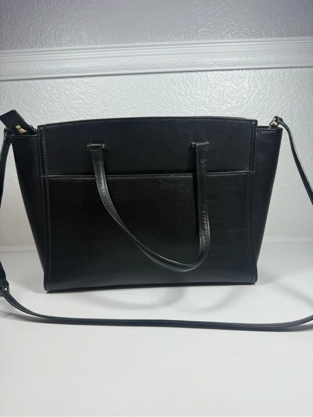 kate spade Black Leather Tote with Shoulder Strap